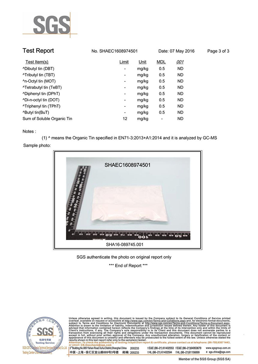 SGS of CMP RESIN