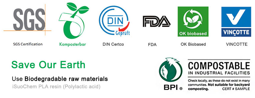 Biodegradable PLA pellets certifications