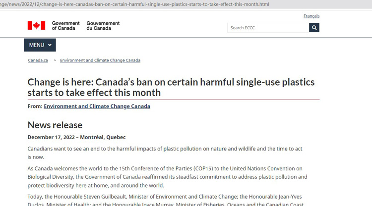 Canada's Ban on Plastics