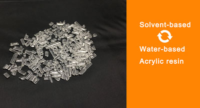 What emulsifier is used to convert solvent-based acrylic resin to water-based acrylic resin?